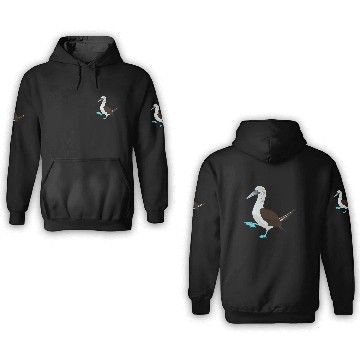 Discover Blue Footed Booby Bird Illustration 3D Hoodies
