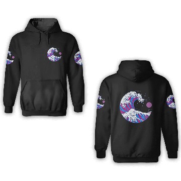 Discover Circular Japanese Bi Wave. Bisexual Pride. 3D Hoodies