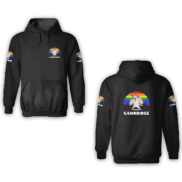 Discover Cambridge Massachusetts LGBTQ Gay Pride Rainbow 3D Hoodies