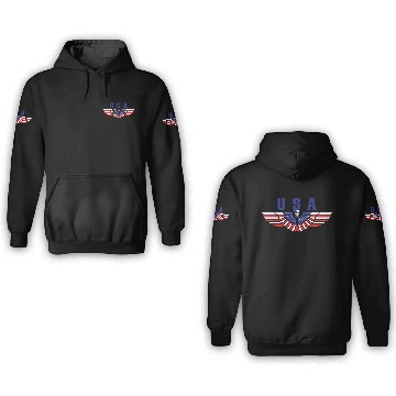 Discover 4th of July USA American Flag Eagle Colored Wings. 3D Hoodies