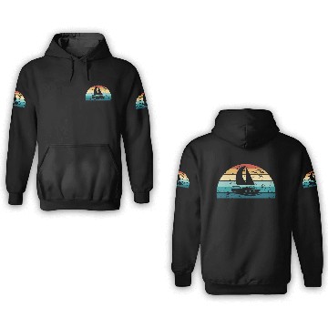 Discover Retro Boating Sunset Vintage boat Sunrise 3D Hoodies