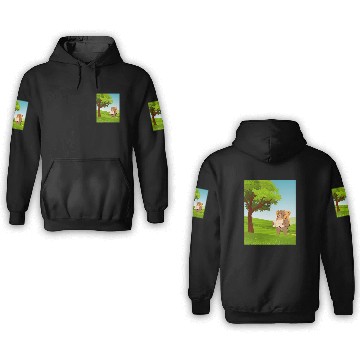 Discover Hiking Bear with Map Under a Tree 3D Hoodies