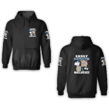 Discover Easily Distracted By Mailboxes Postal Worker Mail 3D Hoodies