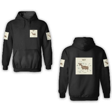 Discover anatomy of a goat greeting card 3D Hoodies