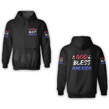 Discover Patriotic USA God Bless America 3D Hoodies