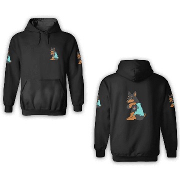 Discover I Love Mom Tattoo Miniature Pinscher 3D Hoodies