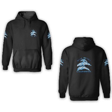 Discover Seal Beach California Vacation Tribal Dolphins 3D Hoodies