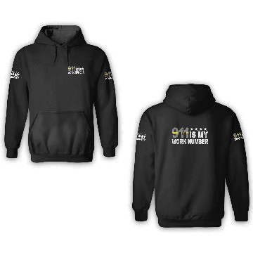 Discover 911 Is My Work Number Yellow Line Police Dispatch 3D Hoodies