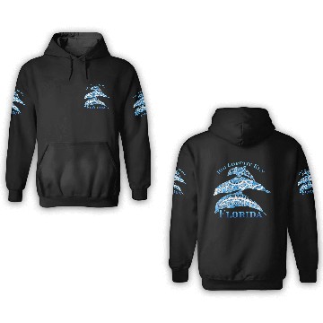 Discover Big Coppitt Key Florida Vacation Tribal Dolphins 3D Hoodies
