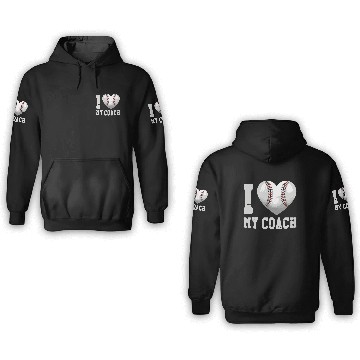 Discover Baseball Fan Heart I Love My Coach 3D Hoodies