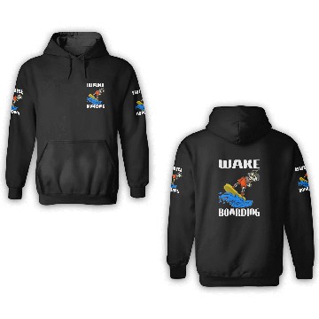 Discover Wakeboarder Skeleton On The Wakeboarding 3D Hoodies