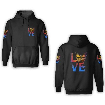 Discover Love Butterflies Butterfly Ditressed Insect Lover 3D Hoodies