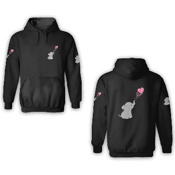 Discover Grey Elephant with love 3D Hoodies