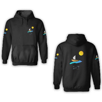 Discover Ocean Waves Sailing Yachting Abstract 3D Hoodies