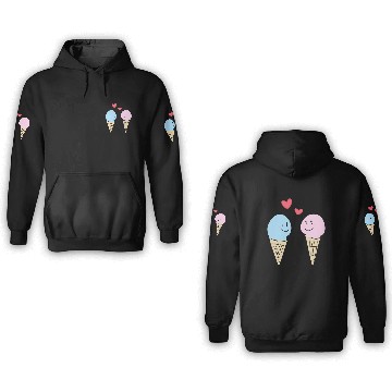 Discover love eat ice cream valentines day sweet 3D Hoodies