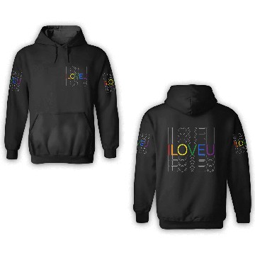 Discover LGBT pride rainbow heart I Love You 3D Hoodies