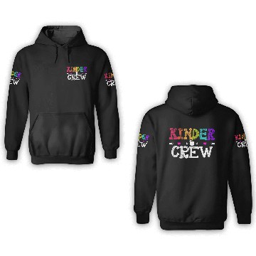 Discover Kinder Crew Funny Kindergarten Teacher 1st Day of 3D Hoodies
