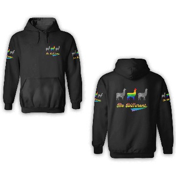 Discover Llama Alpaca LGBTQ Gay Pride Rainbow Flag Differen 3D Hoodies