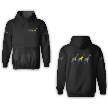 Discover Giraffe LGBTQ Gay Pride Rainbow Flag 3D Hoodies