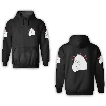 Discover Cute Mama and Baby Polar Bear Cub Hugging Mothers 3D Hoodies