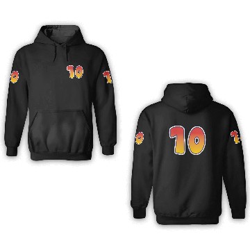Discover Number 10 Red - Orange Design 3D Hoodies