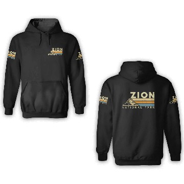 Discover Retro Zion National Park US Vintage Utah Adventure 3D Hoodies
