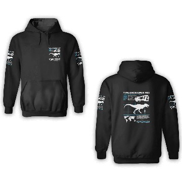 Discover Tyrannosaurus Rex fact sheet 3D Hoodies