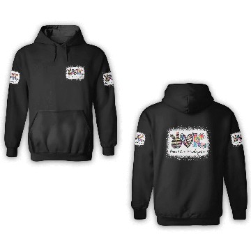 Discover Grade Teacher Peace Love Kindergarten Team Kinder 3D Hoodies