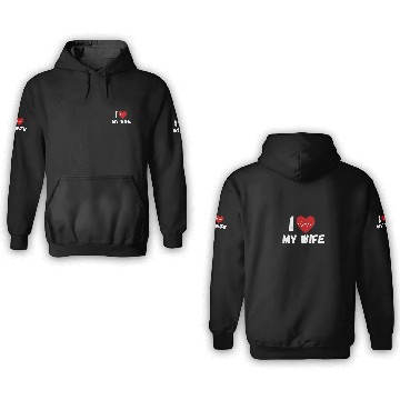 Discover I Love My Wife Funny design Classic 3D Hoodies