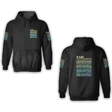 Discover 3.14 Math Physics Irrational Number 3.14 Pi Day 3D Hoodies
