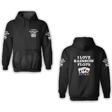 Discover I Love Rainbow Flops Poker Card Games Poker Player 3D Hoodies