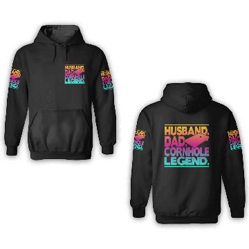 Discover Husband Dad Cornhole Legend Classic 3D Hoodies