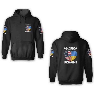 Discover America stands with Ukraine 3D Hoodies