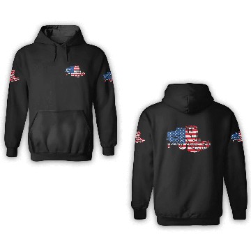 Discover Farm Tractor American Flag Combine Harvester 3D Hoodies