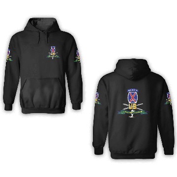 Discover Army 10th Mountain Division SSI w Ski Branch Ribbo 3D Hoodies