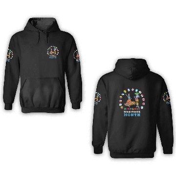 Discover Skeleton Bones Flag Hispanic Heritage Month 3D Hoodies