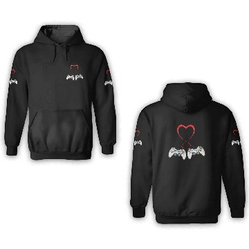 Discover Love Controller Play Video Game Heart Gamer Gaming 3D Hoodies