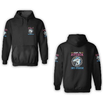 Discover Back To School Shark Ready To Attack 3rd Grade 3D Hoodies