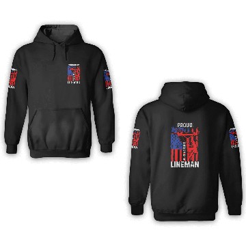 Discover Proud daddy of a lineman 3D Hoodies