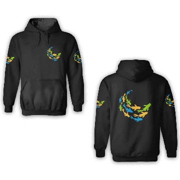 Discover colorful shoal koi fish 3D Hoodies