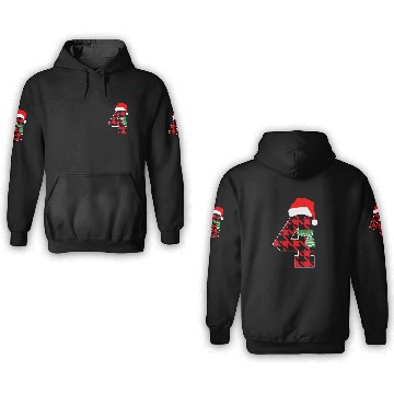 Discover Number 4 Christmas Theme Xmas 4th Bday 4 Year Old 3D Hoodies