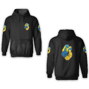 Discover Ukrainian heart. Stand with Ukraine. UA flag 3D Hoodies