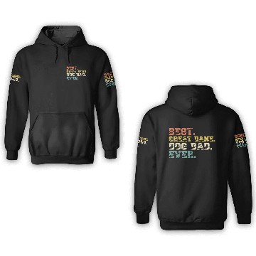 Discover Best Great Dane Dog Dad Ever Vintage 3D Hoodies
