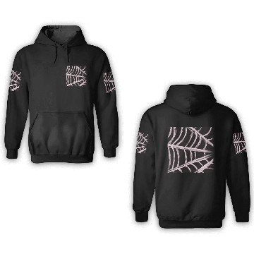 Discover Pastel Pink Spider Web Retro Illustration 3D Hoodies