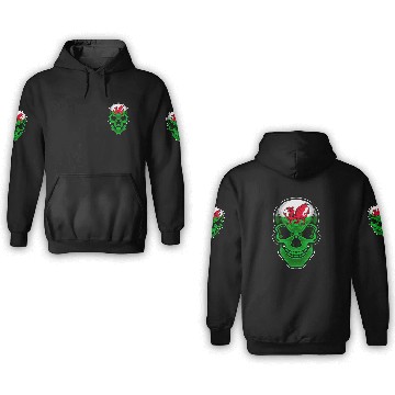 Discover Wales Flag Skull Welsh Heritage Dragon Flag 3D Hoodies