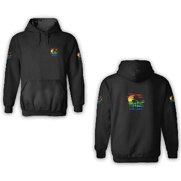 Discover Hollywood California LGBTQ Rainbow Flag Pride 3D Hoodies