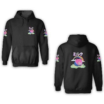 Discover Kawaii Frog Strawberry Milk Bisexual Pride Flag 3D Hoodies