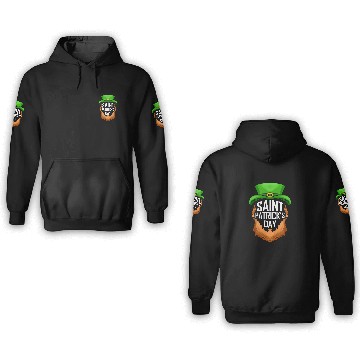 Discover Red Beard And Green Hat Logo For St. Patricks Day 3D Hoodies