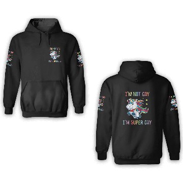 Discover LGBT Funny Rainbow Unicorn Super Gay Lesbian Pride 3D Hoodies