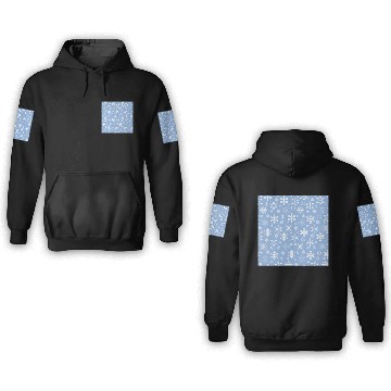 Discover Blue Snowflakes Pattern 3D Hoodies